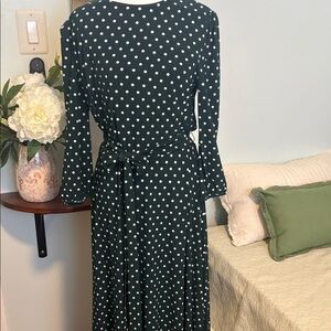 Ralph Lauren Dark Green Polka Dot Dress
